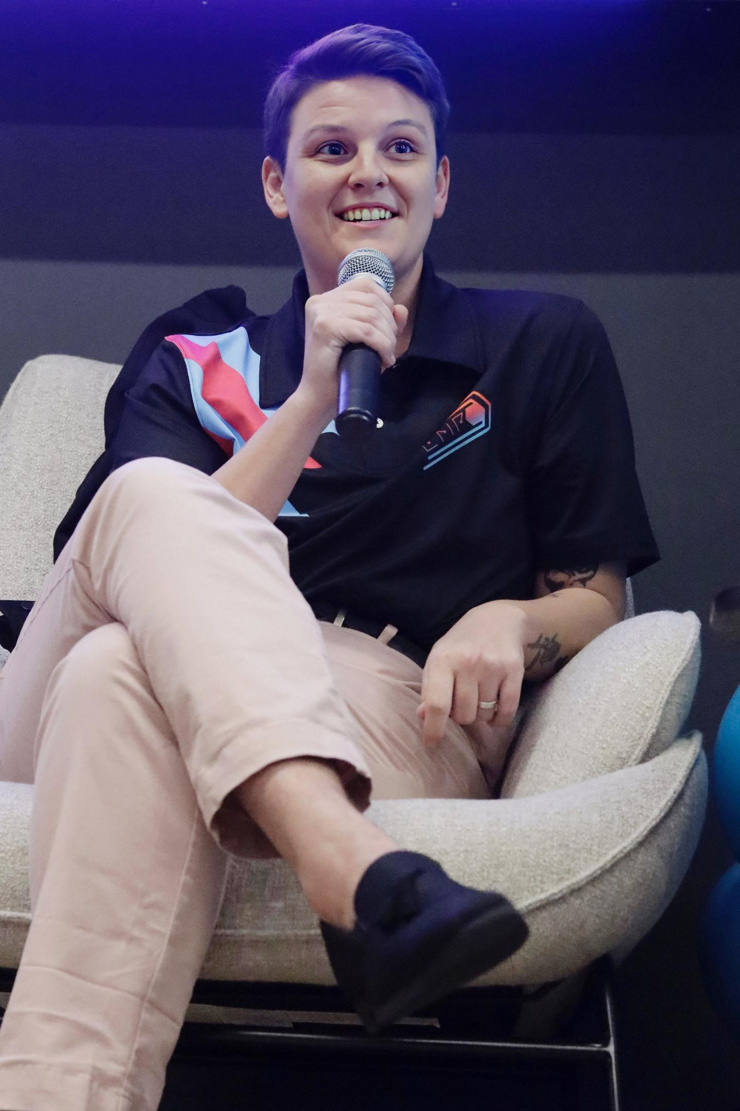 Maddie speaking at an event